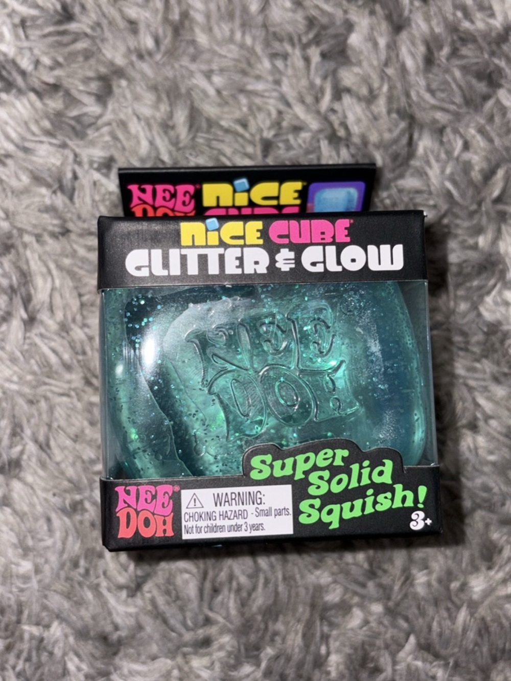 NeeDoh Nice Cube Glitter & Glow Blue Squishy Target Exclusive NIB Schylling